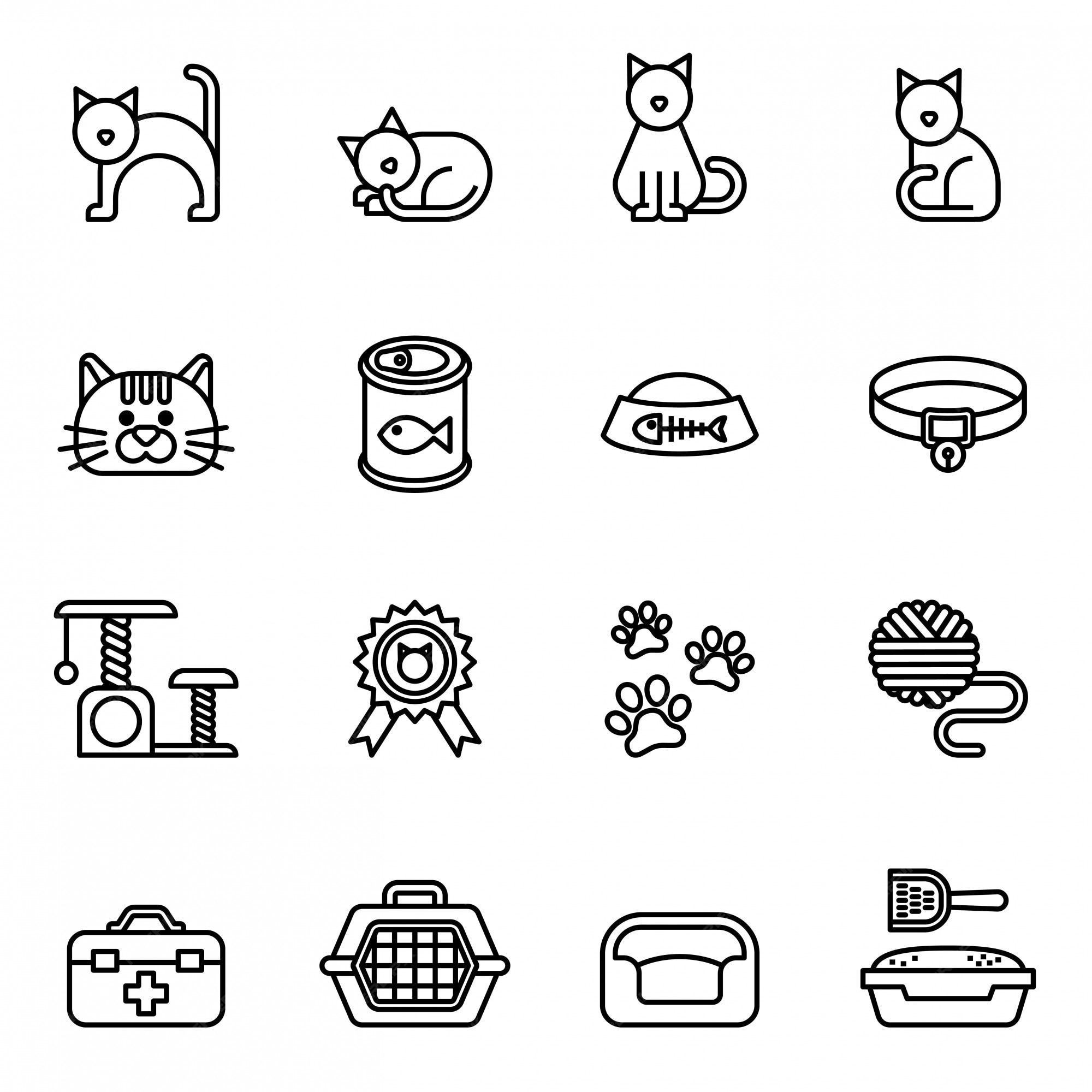 Cat icon set Royalty Free Vector Image - VectorStock