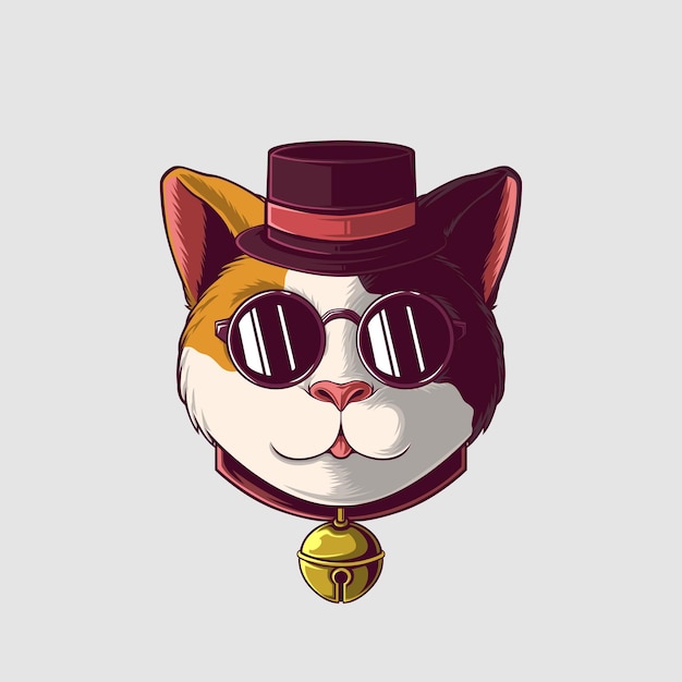 Vector cat illustration in a cute style