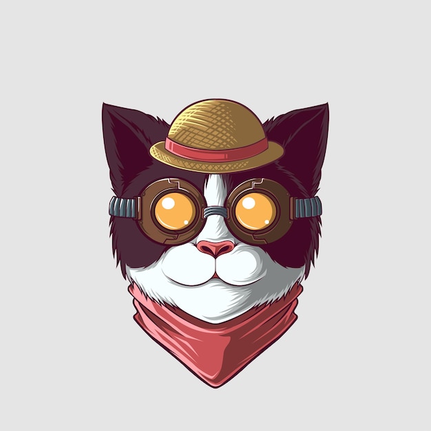 Cat illustration in a cute style