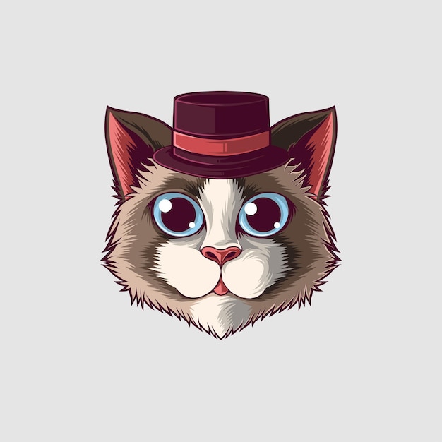 Vector cat illustration in a cute style