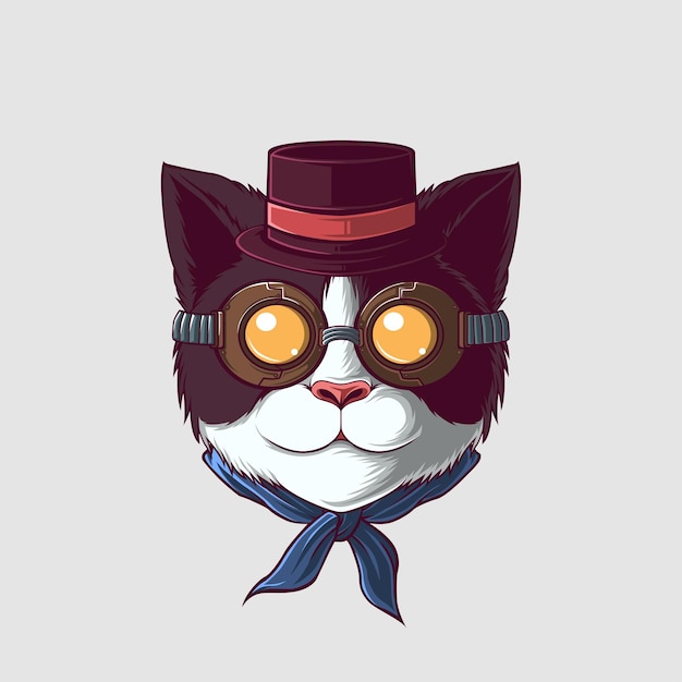 Vector cat illustration in a cute style