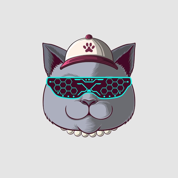 Vector cat illustration in a cute style