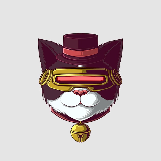 Vector cat illustration in a cute style