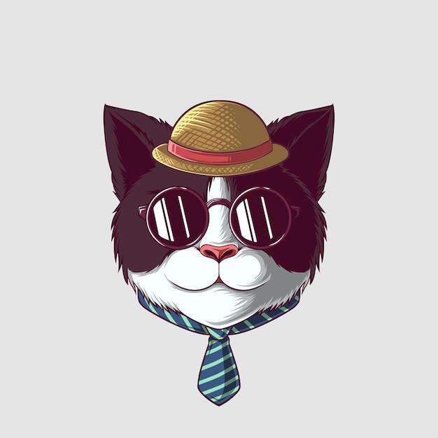 Vector cat illustration in a cute style