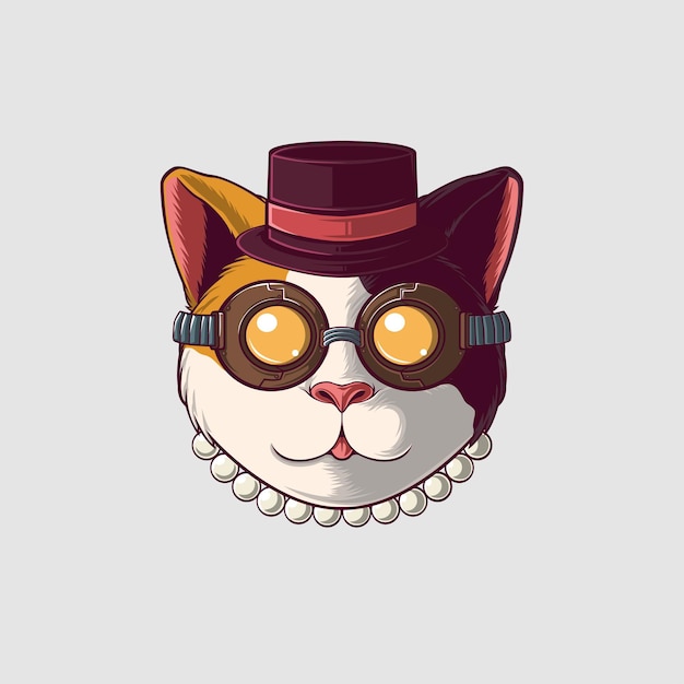 Vector cat illustration in a cute style