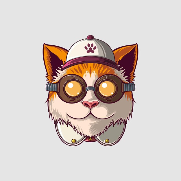 Cat illustration in a cute style