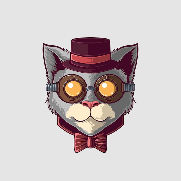 Vector cat illustration in a cute style