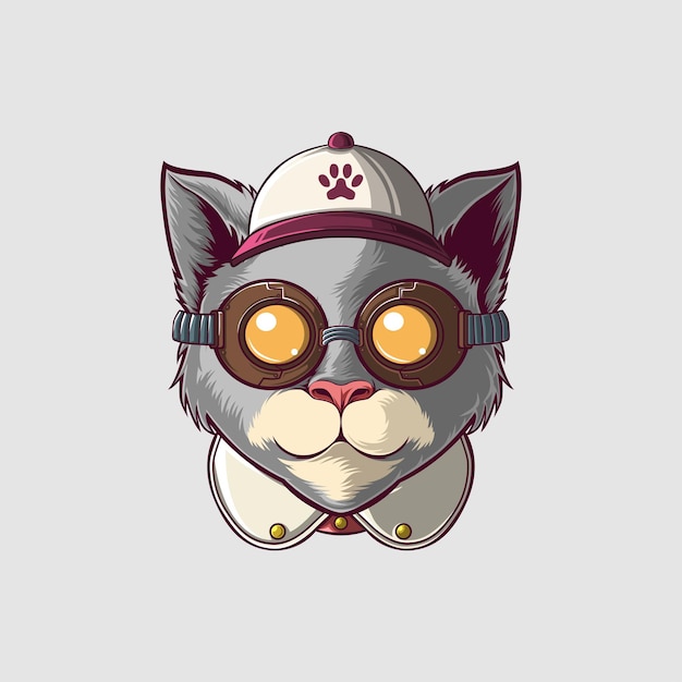 Vector cat illustration in a cute style