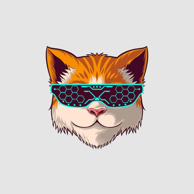 Vector cat illustration in a cute style