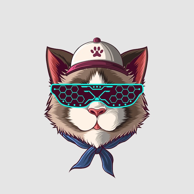 Vector cat illustration in a cute style