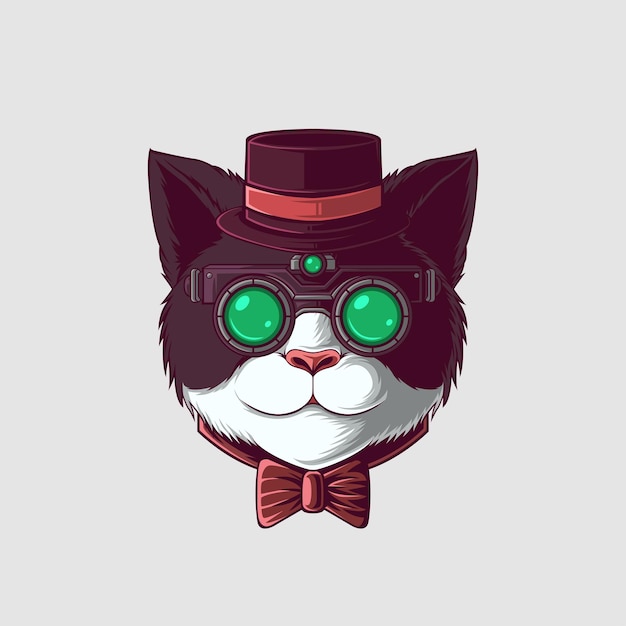 Vector cat illustration in a cute style