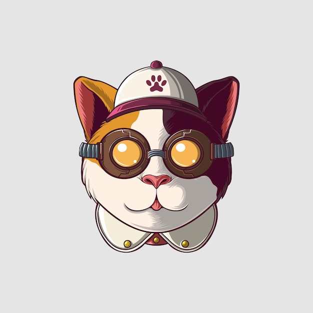 Vector cat illustration in a cute style