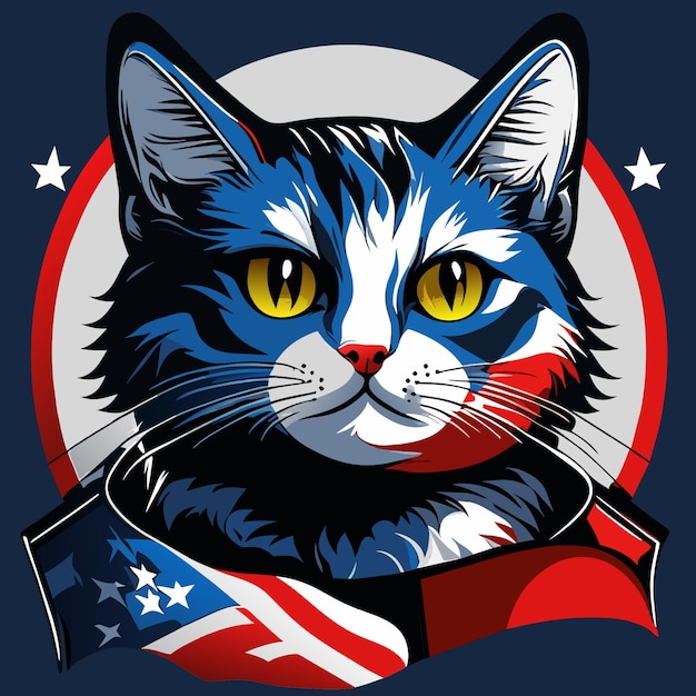 Cat in stars and stripes icon pack