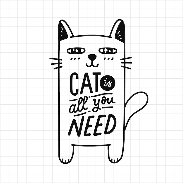 Vector cat is all you need lettering