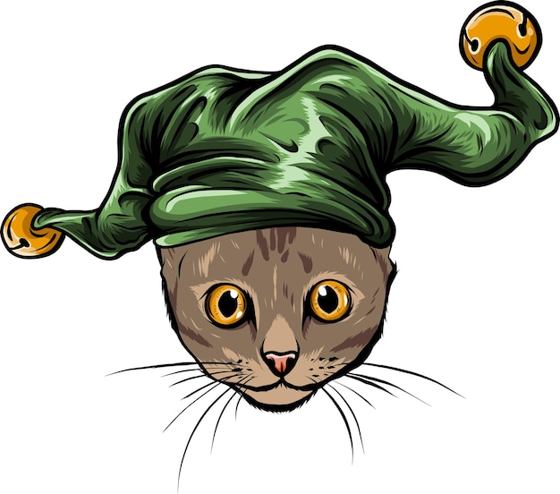 Cat in a joker hat Vector