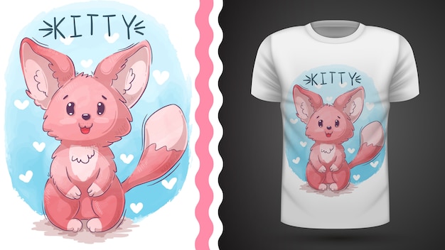 Cat, kitty, fox - idea for print t-shirt