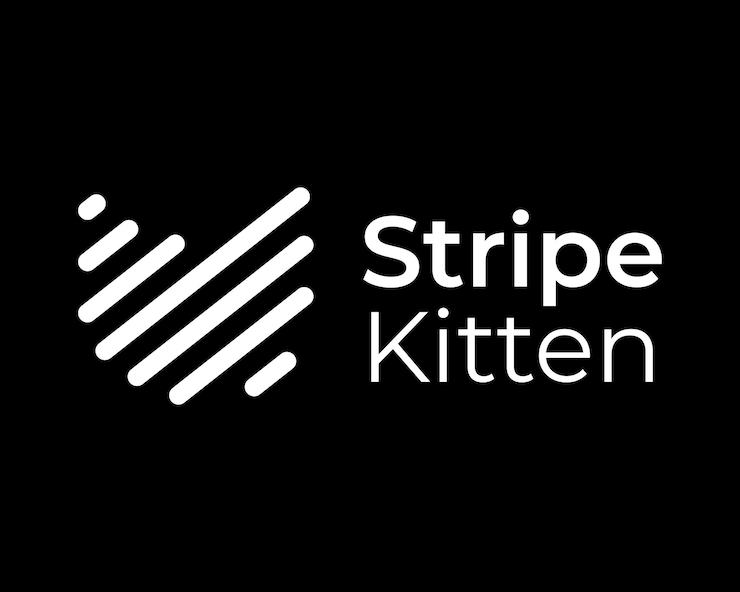 Vector cat kitty kitten meow head abstract line art lines stripe straight stroke icon vector logo design