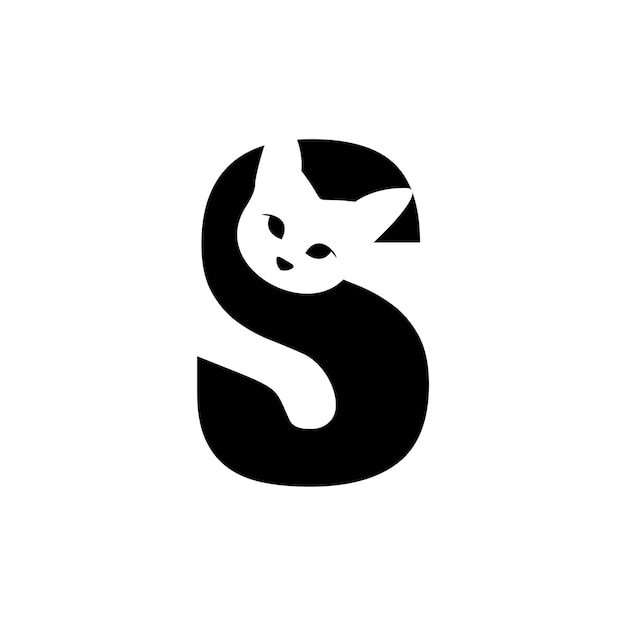 cat and letter s logo