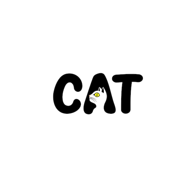 Vector cat in the letter a