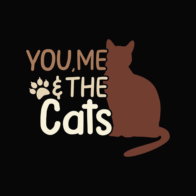 Cat lettering t shirt design