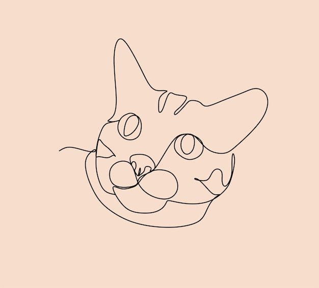 Cat line art vector illustration