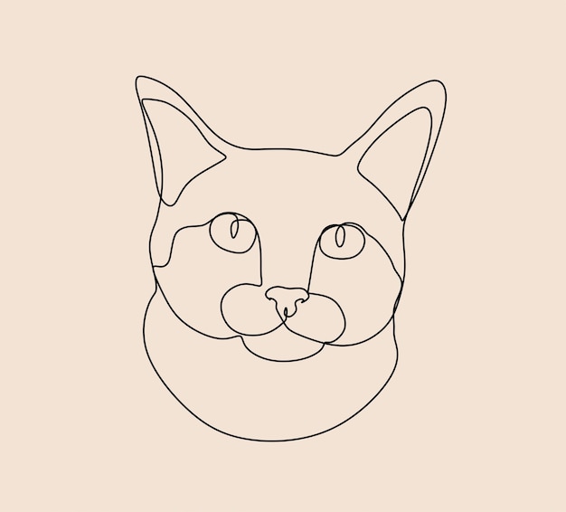 Vector cat line art vector illustration