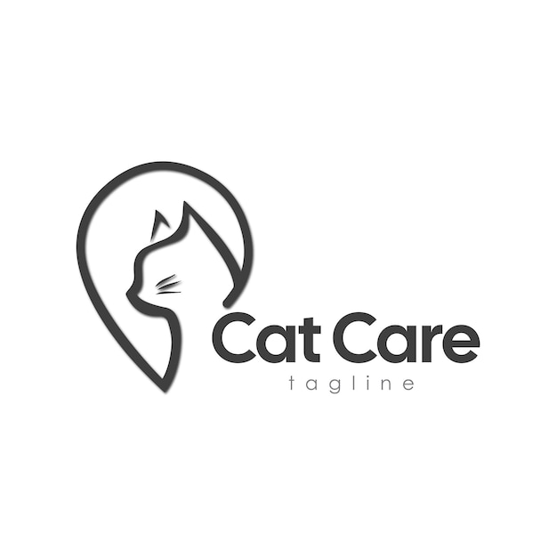 Cat-logo cate care-logo-ontwerp