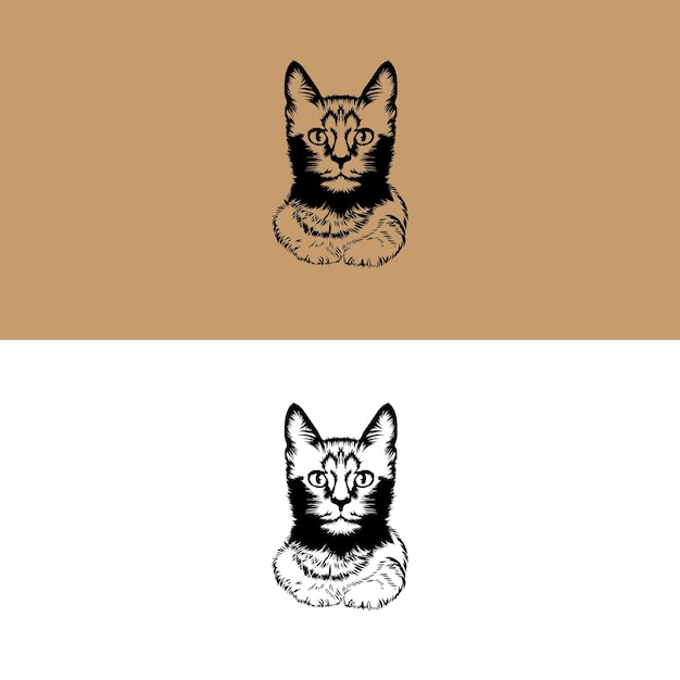 Vettore disegno del logo del gatto 3