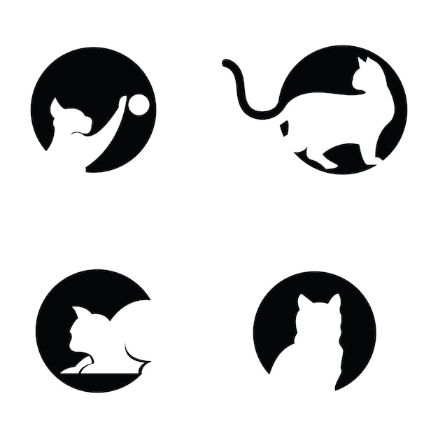 Vector cat logo design pet logotype vector