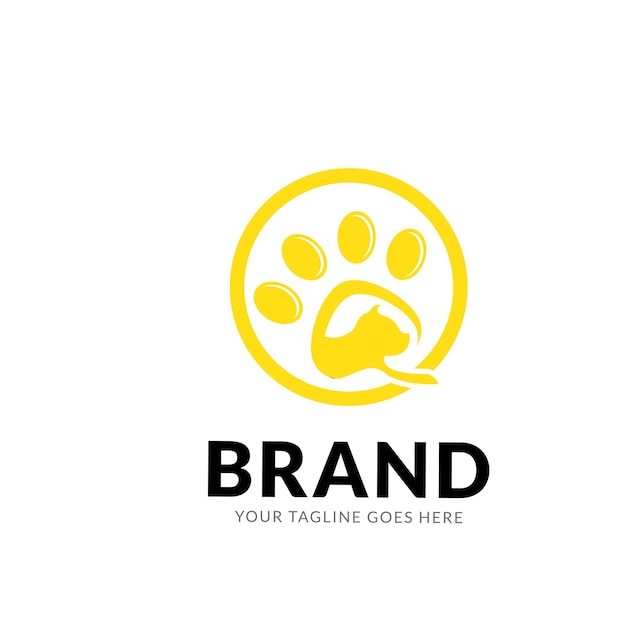 Cat logo design template vector