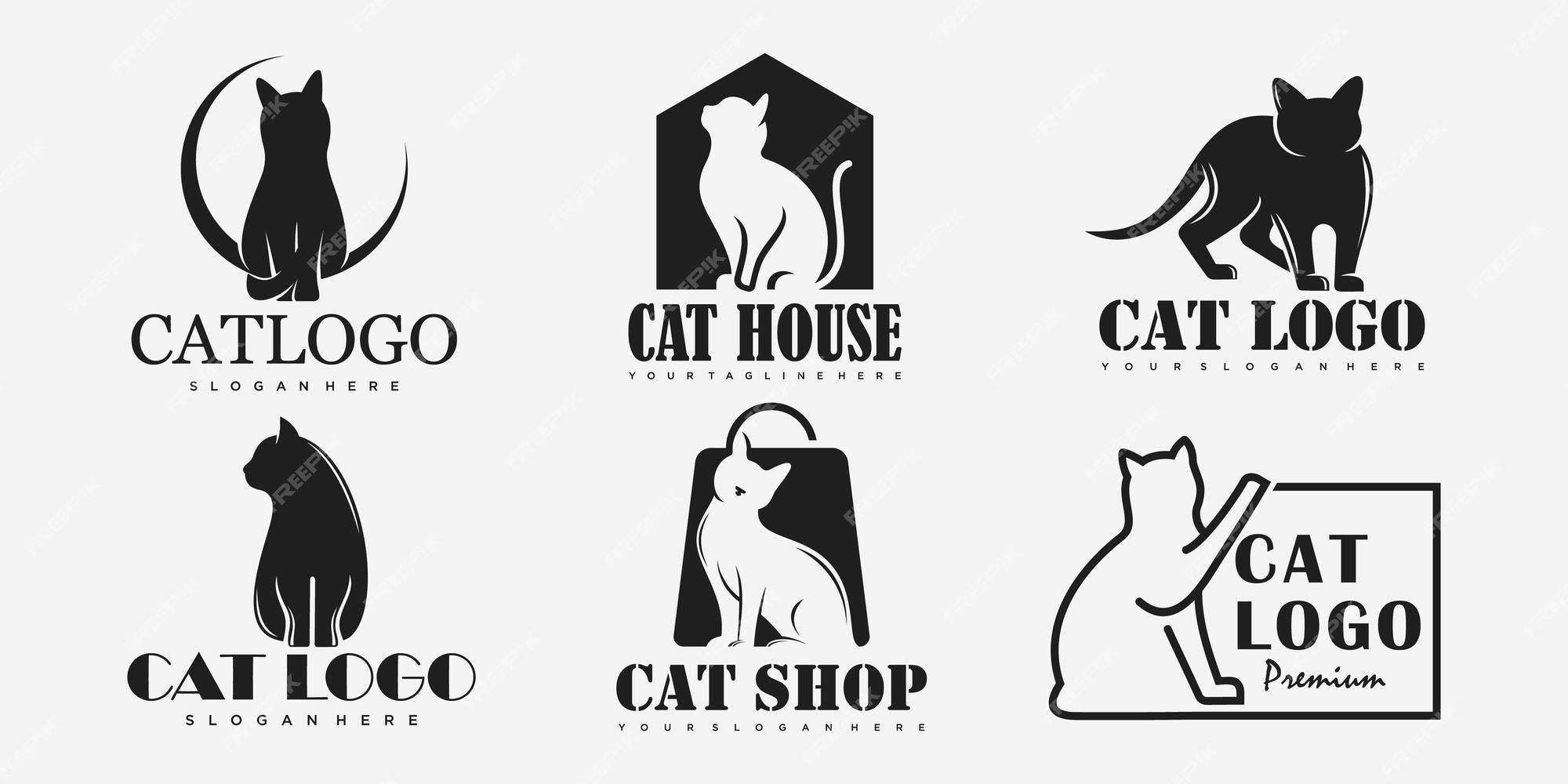 Set of Cat Icon Logo Tato Colection Graphic by mahstudios