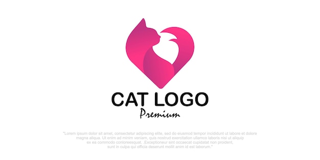 Cat logo design vector