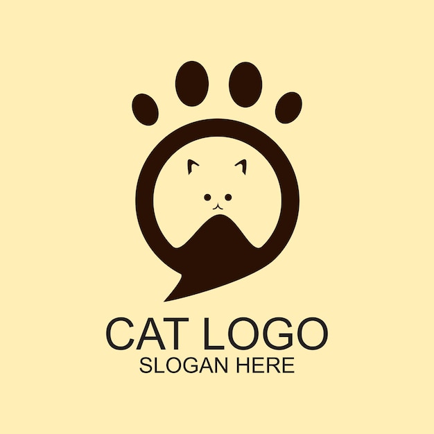 Cat logo ontwerp eenvoudig concept premium vector