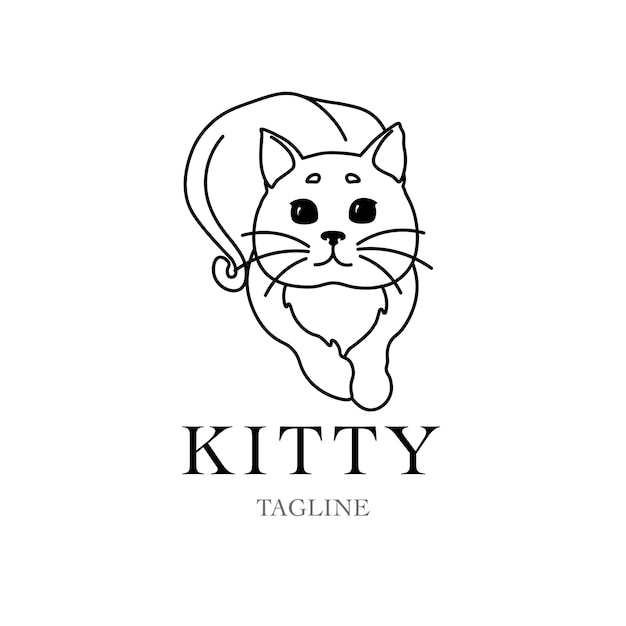 Icona dell'elemento gattino grafico illustrazione semplice logo gatto