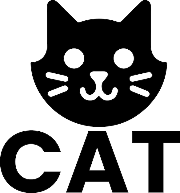 Cat logo vector art illustration black color Cat Icon vector silhouette 3