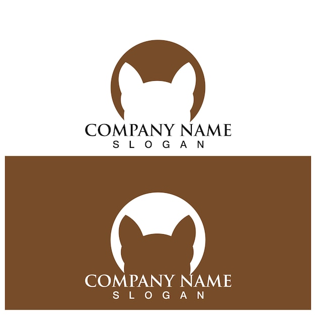 Cat logo and vector template