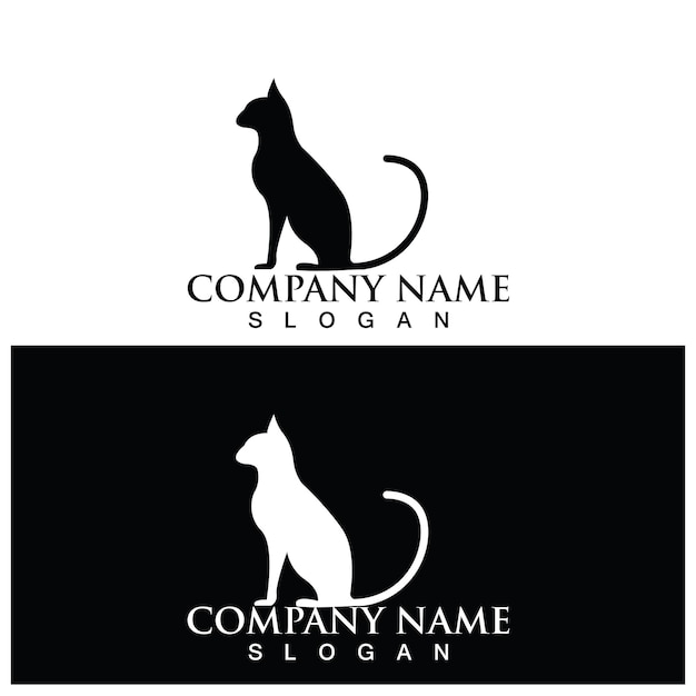 猫のロゴとベクトル テンプレート