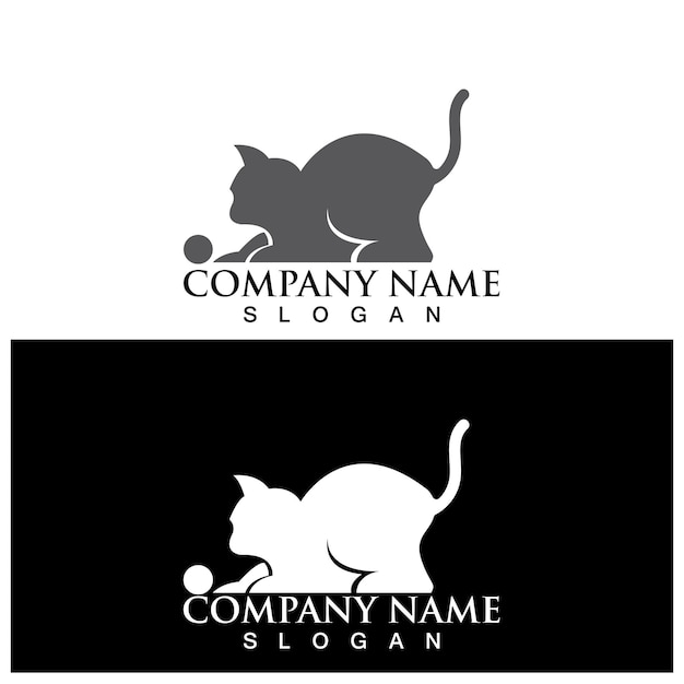 Cat logo and vector template