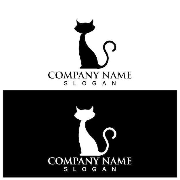 Logo del gatto e modello vettoriale