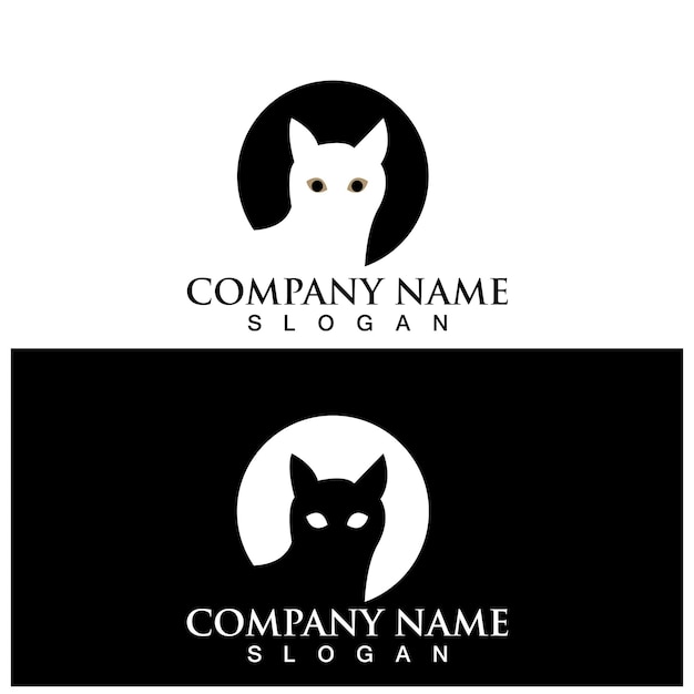 Cat logo and vector template