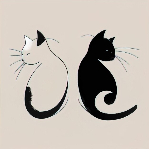 Photo about Silhouette of two black cats in love. Illustration of