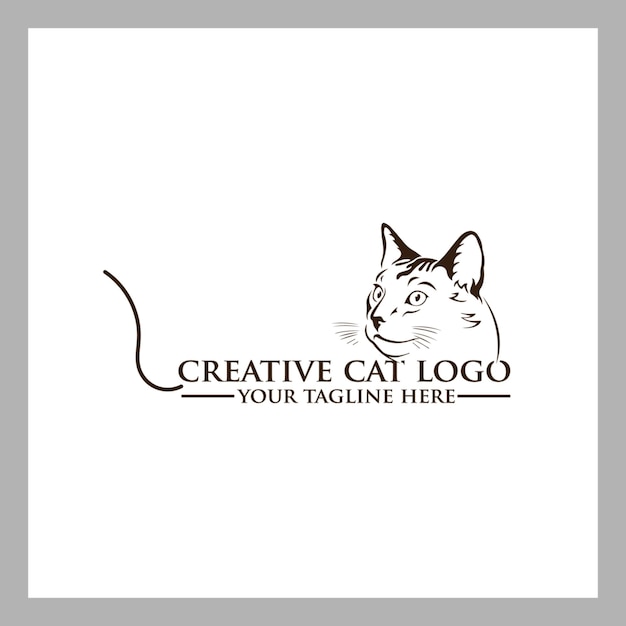 ベクトル 猫のロゴ