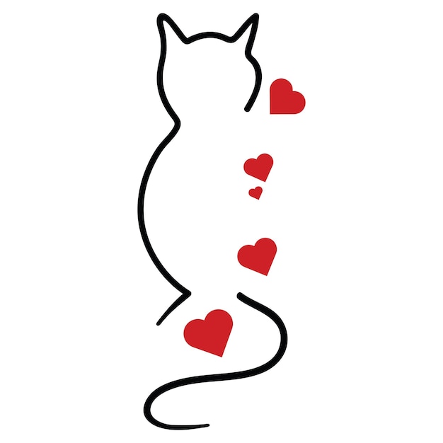 Vector cat love cat mom cat cat shape love