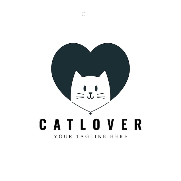 Cat lover logo template design