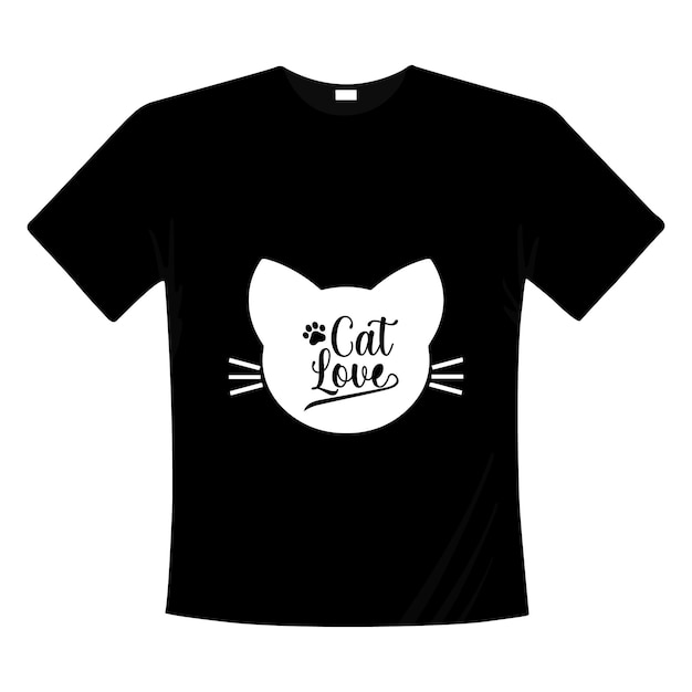 Cat loves funny lettering quotes t-shirt design