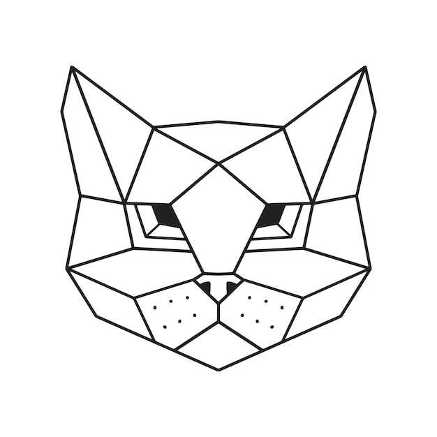 Vettore illustrazione del gatto lowpoly