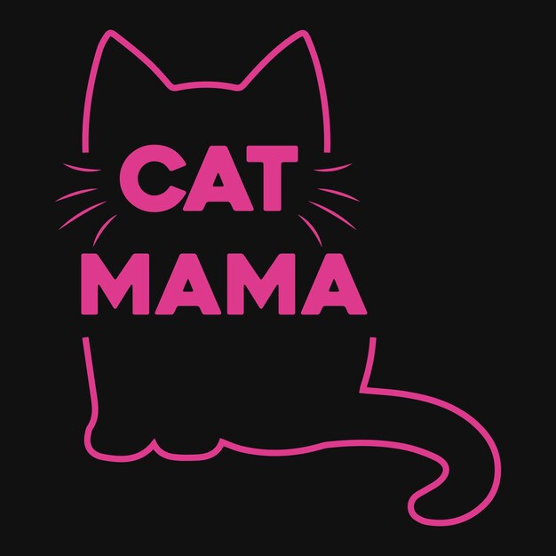 Мама-кошка дизайн футболки