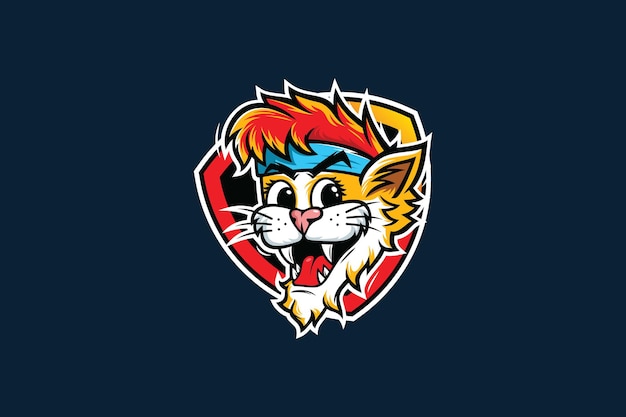 Cat mascot voor esport-logo