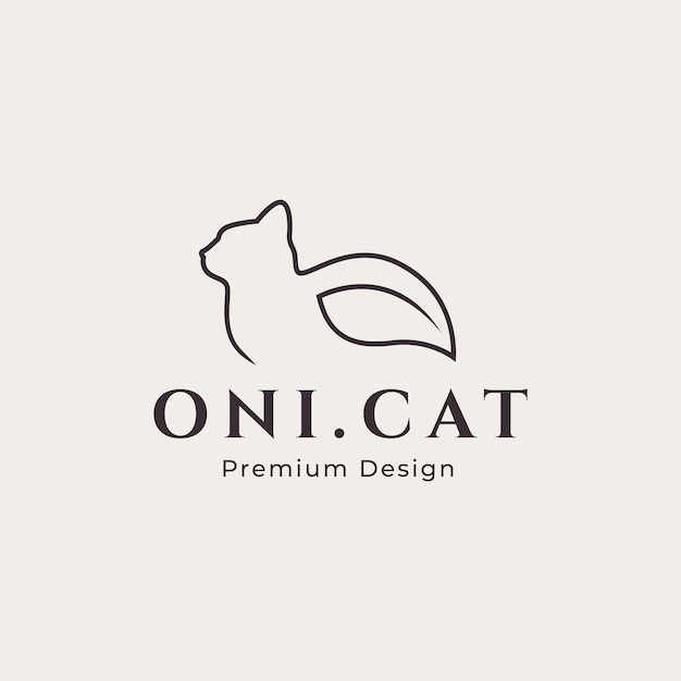 고양이 최소한의 로고 디자인 벡터 동물 강아지