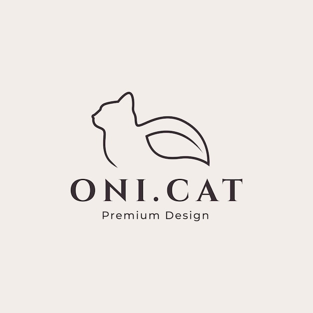 Cat minimal logo design vector animal puppy